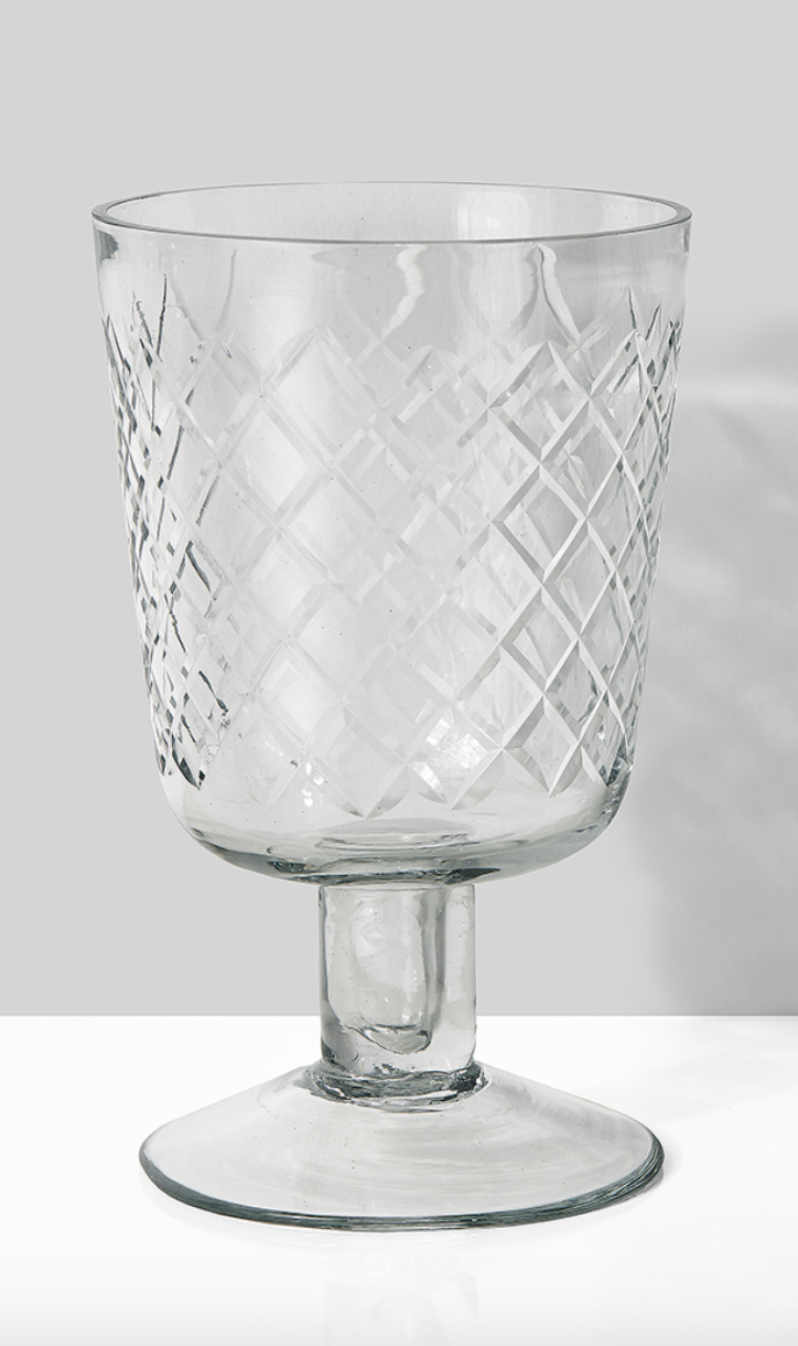 Lattice cut vase or votive 6" H 4" D $5 (8)