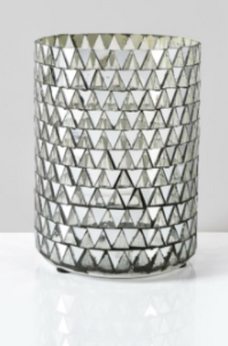 Glass and mirror mosaic hurricane, 4" D x 5" H, 12 available