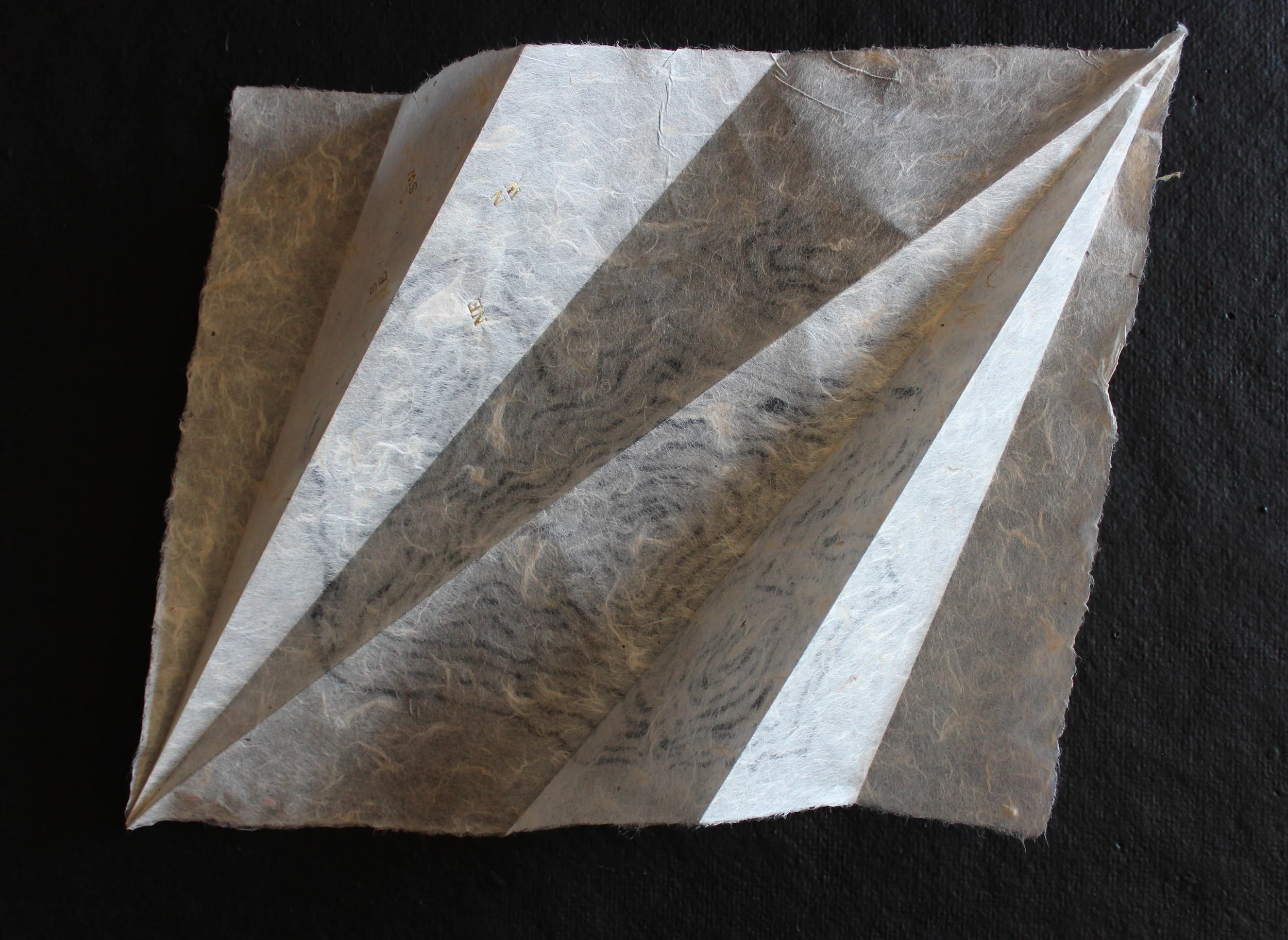    No intention of doing that again  Handmade paper, foil   14″x11.5″   2014  