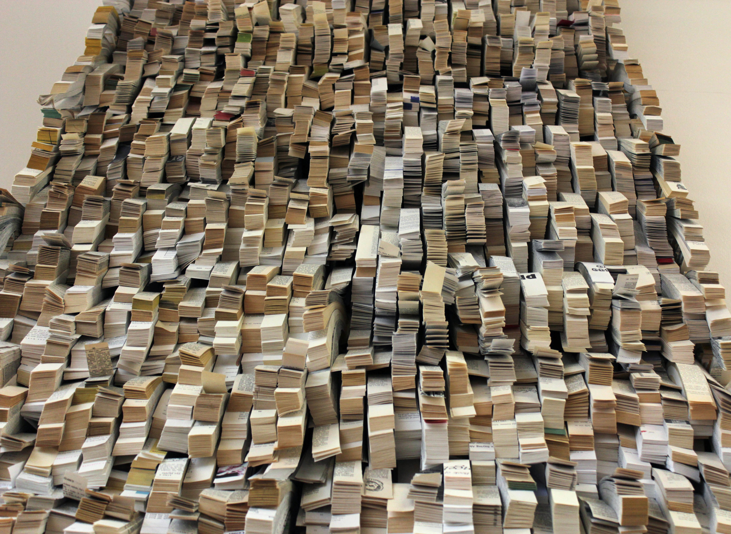 Irreconcilable Differences, Learning to Play God (detail) Book pages Dimensions variable Installation at the Essl Museum, Vienna, Austria 2012