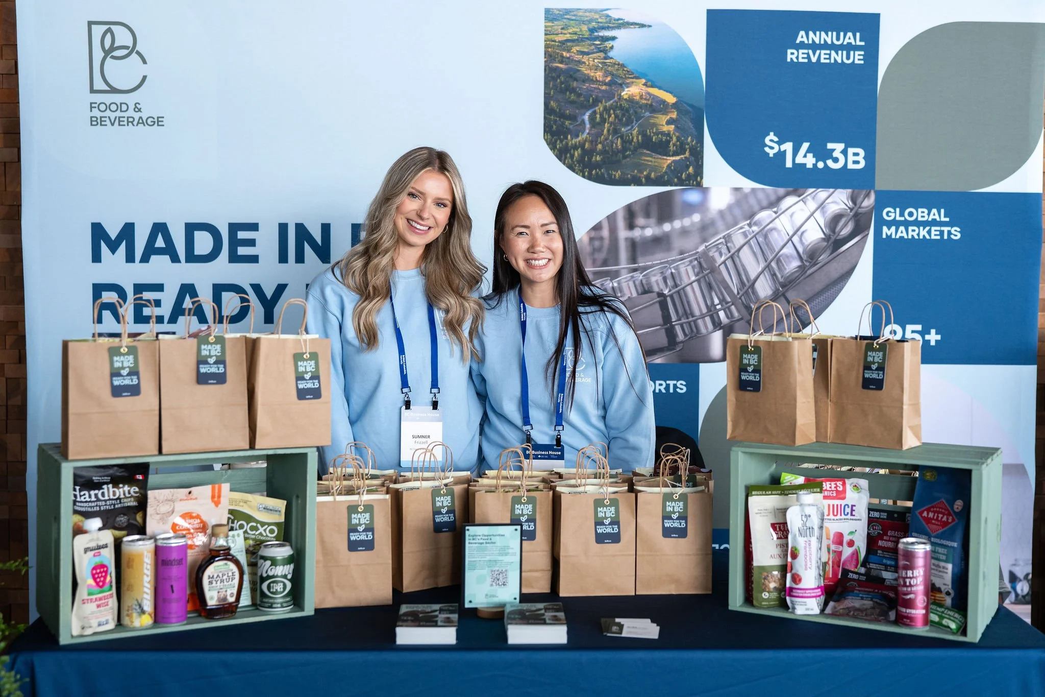 Exhibitors presenting products at a Vancouver business showcase