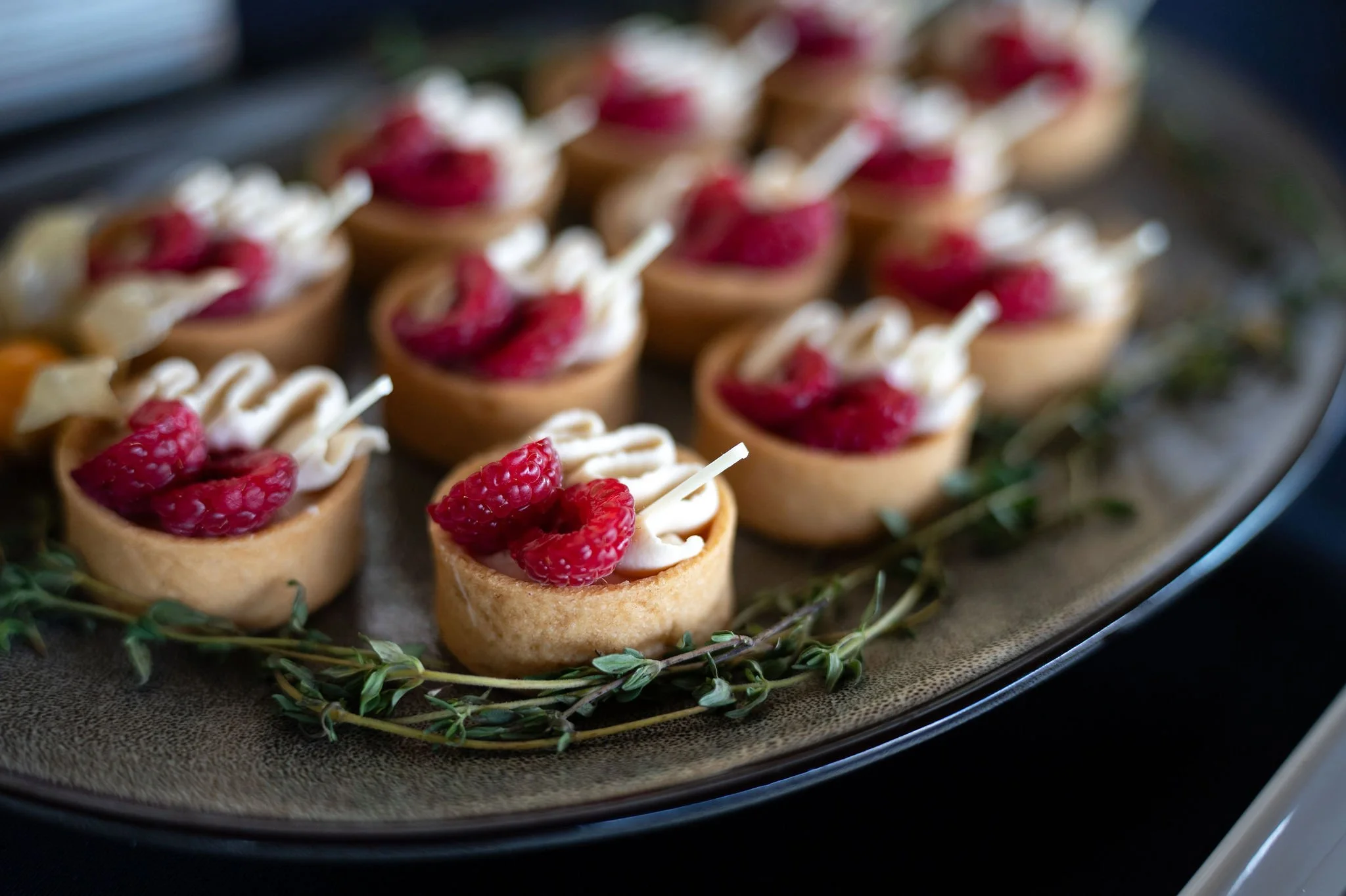 Raspberry tartlets served at a Vancouver event