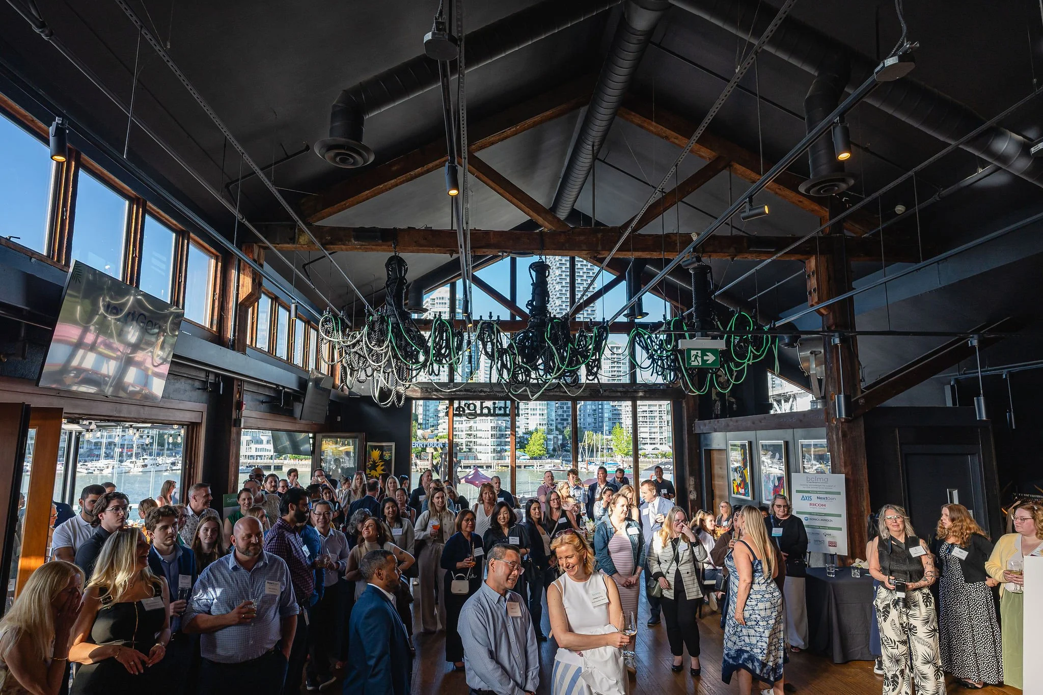 Crowd gathered inside a busy Vancouver event venue