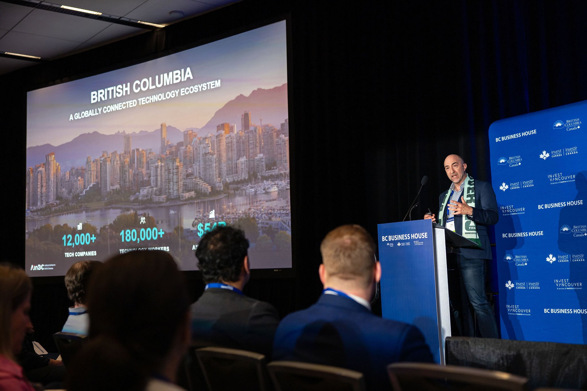 Rob Goehring, Executive Director, Artificial Intelligence Network of BC, presenting British Columbia's technology sector at BC Business House (Copy)