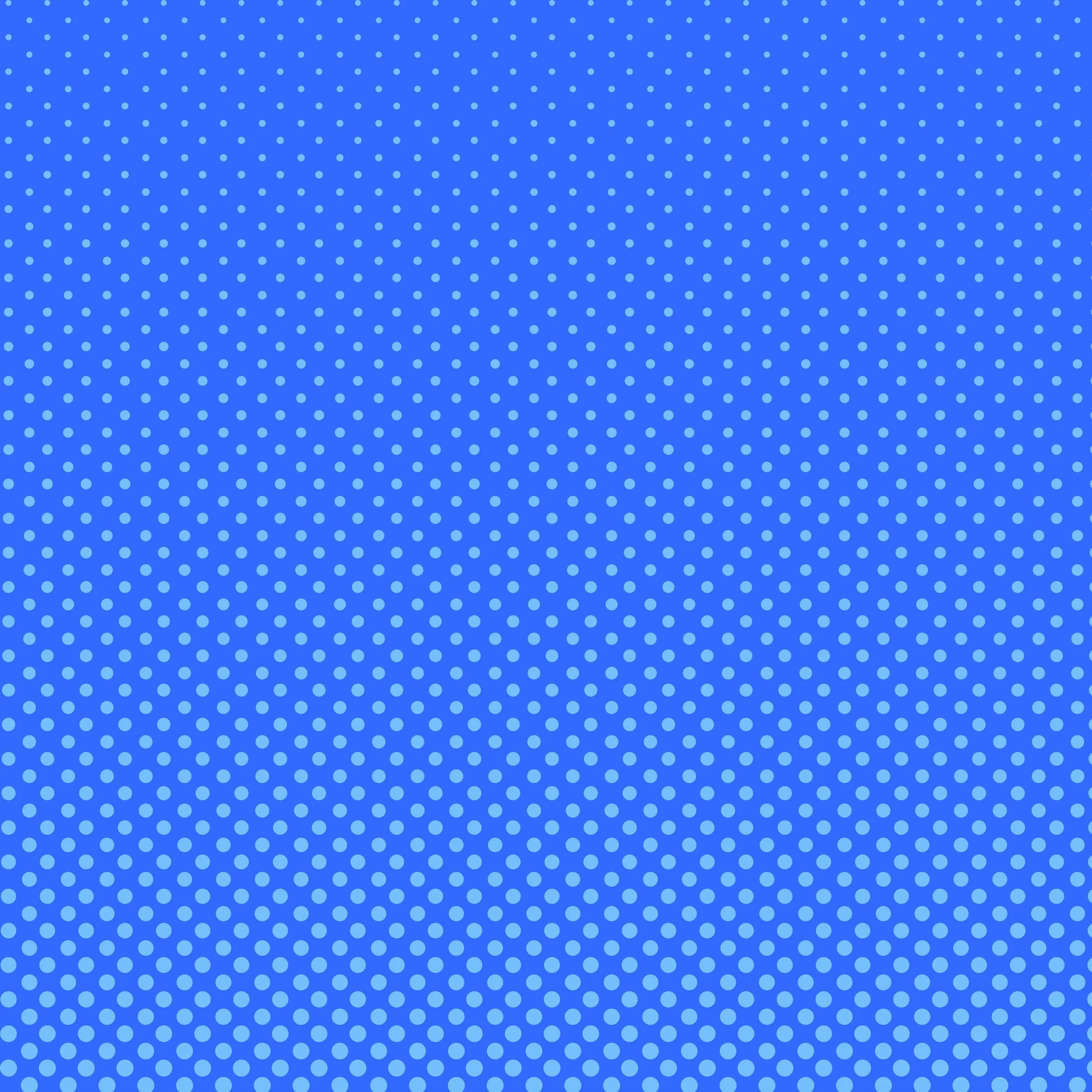 Blue background with small light blue polka dots pattern.