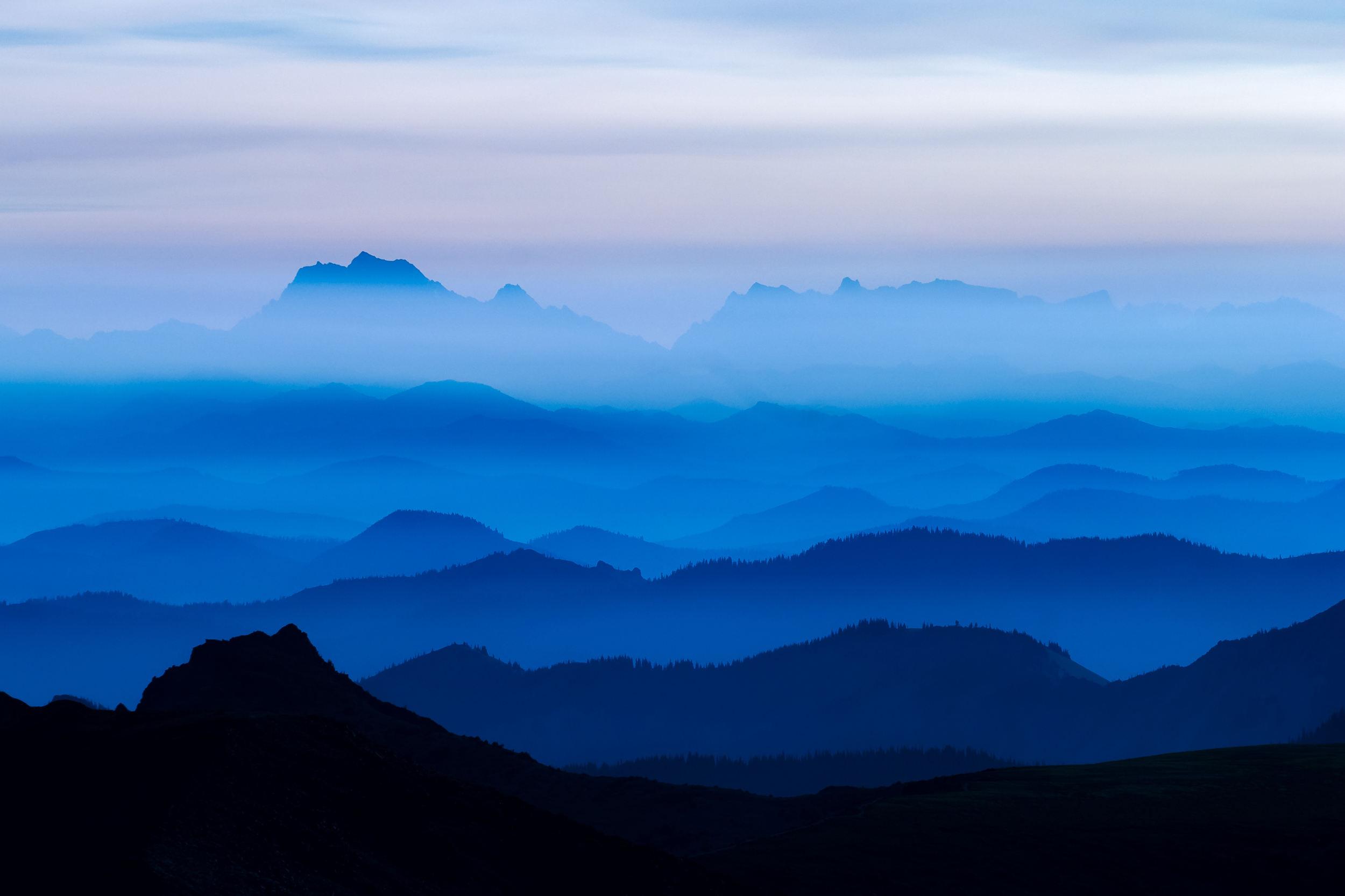 Morning Haze - Mt Stuart and the Cascades