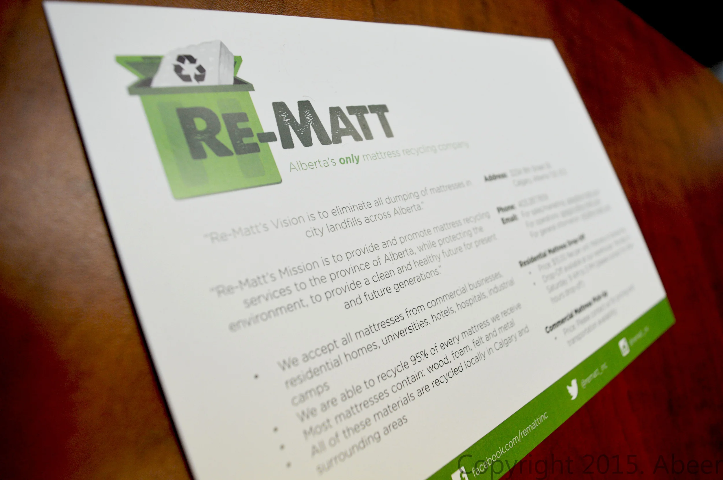 Contact ReMatt Mattress recycling / recycler in Calgary, Alberta