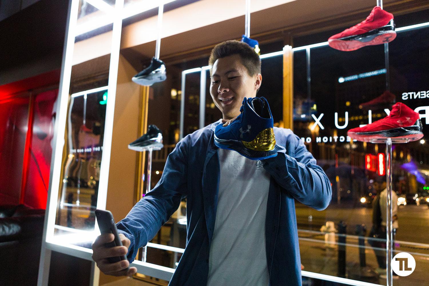Warriors fan at the Under Armour Curry Lux Launch Event