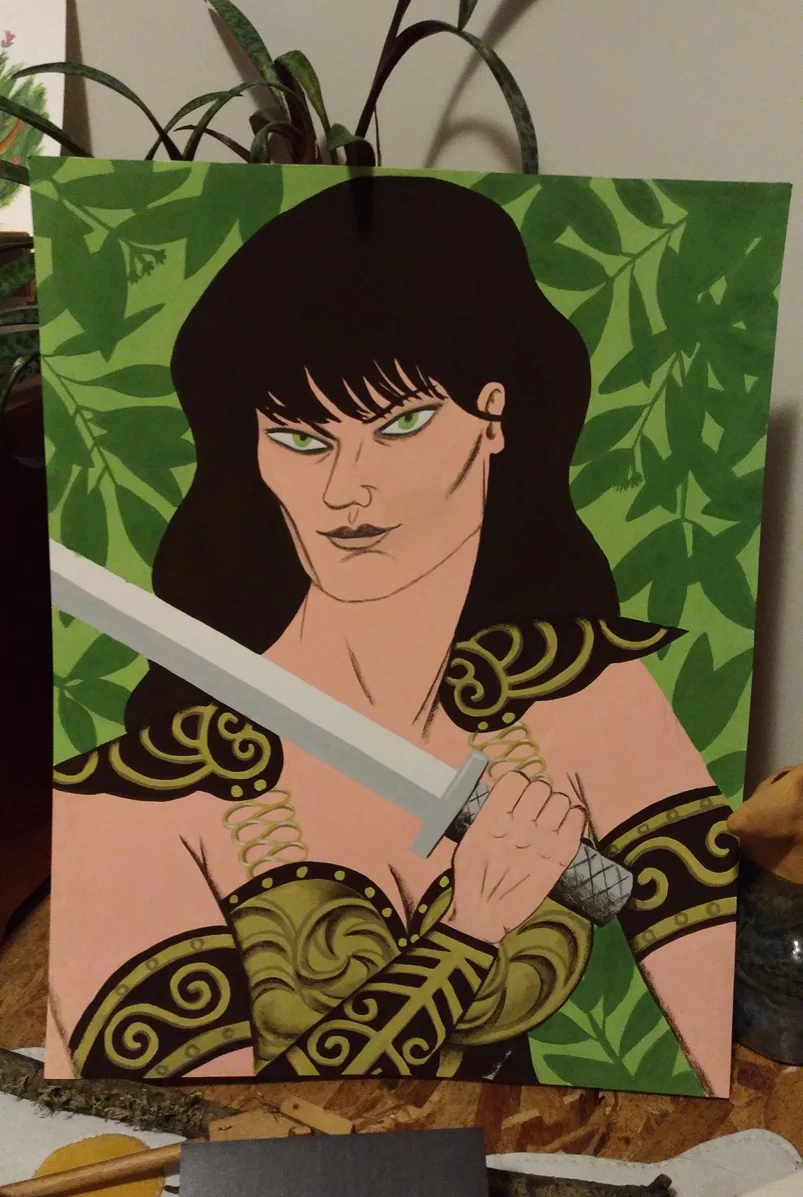 Lucy Lawless painting