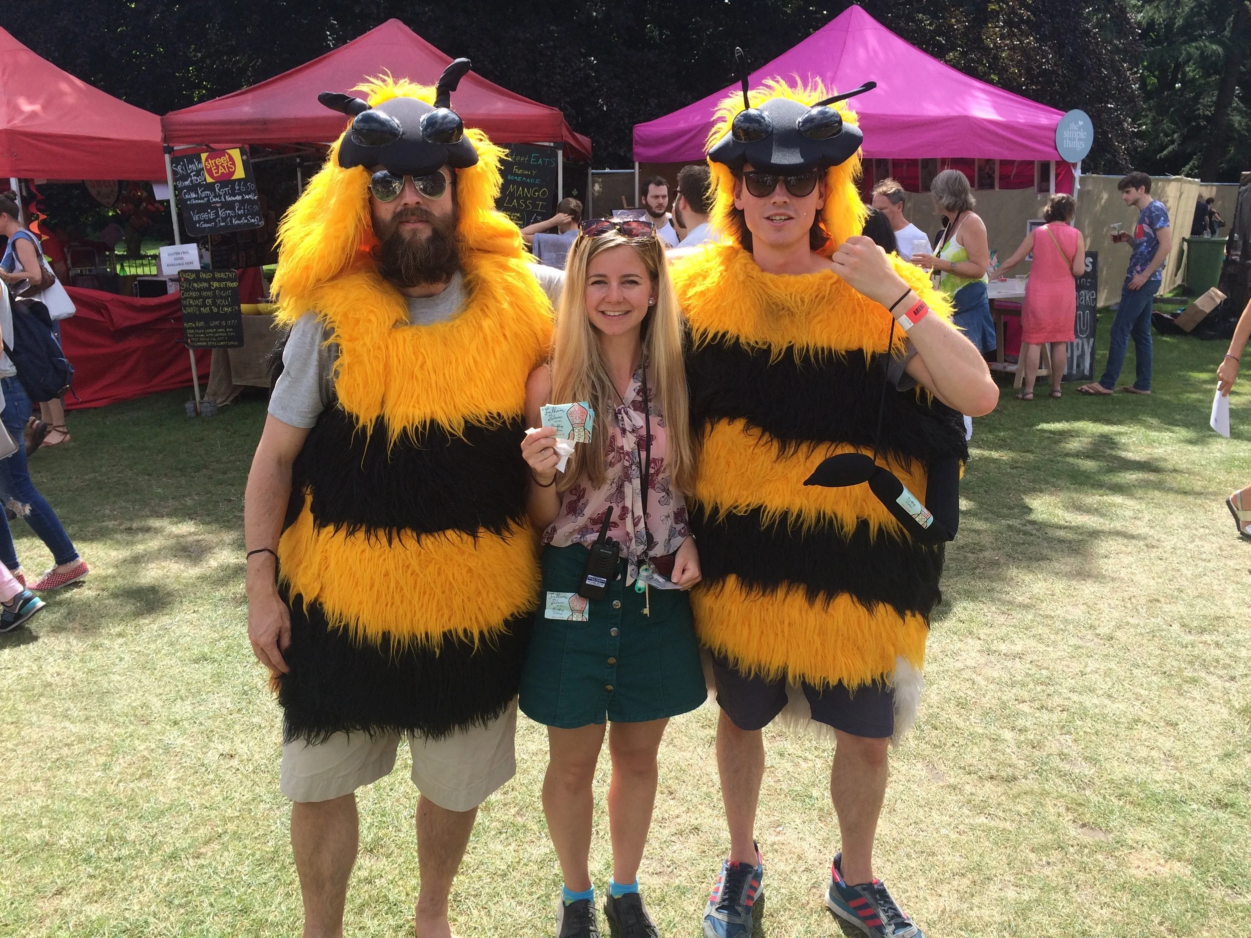 Seen here with Fulham Palace's, Rachel Bray, who gave them Fulham Palace stickers, which they gladly placed on one of their 'arms'.&nbsp;