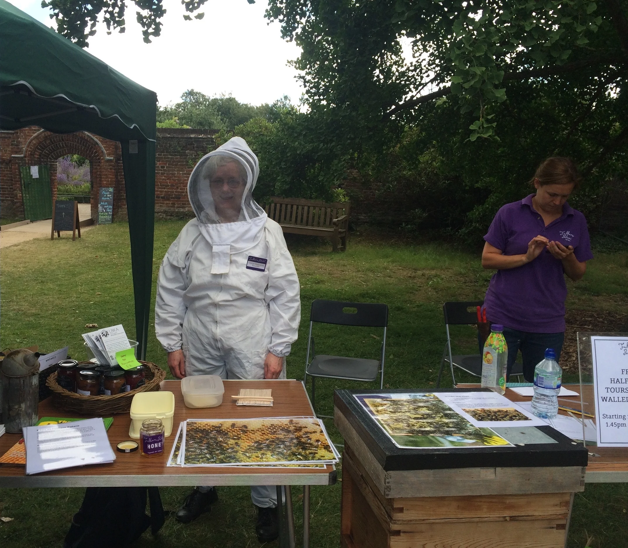 Promoting our own bee cause.&nbsp;The honey was a hit!