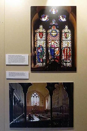 The East window of the Chapel (in 1956 and today)