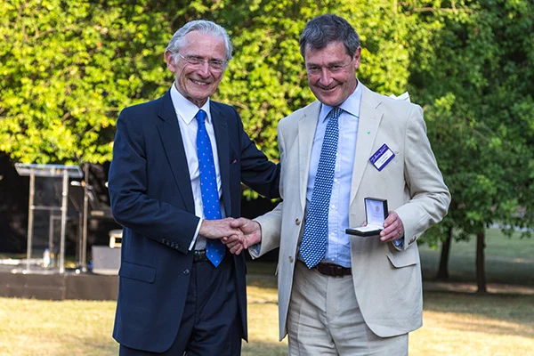 Last month The Rt Hon. The Lord Fowler (left) presented retiring Chair Tim Ingram (right) with the Bishop Compton’s Medal for his outstanding contribution to the ‘Discovering the Bishop of London’s Palace at Fulham’ restoration project.