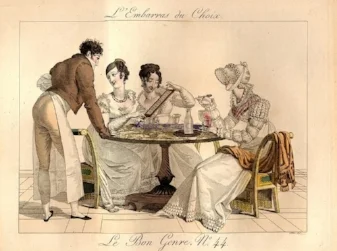 A lavish depiction of an 1800s tea party