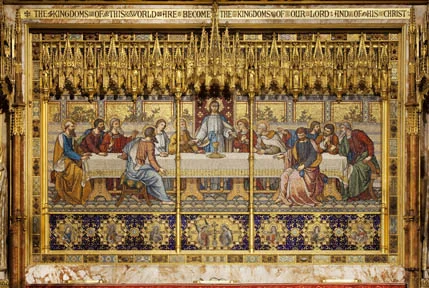The Last Supper from behind the Altar at Westminster Abbey to a design by Clayton and Bell.