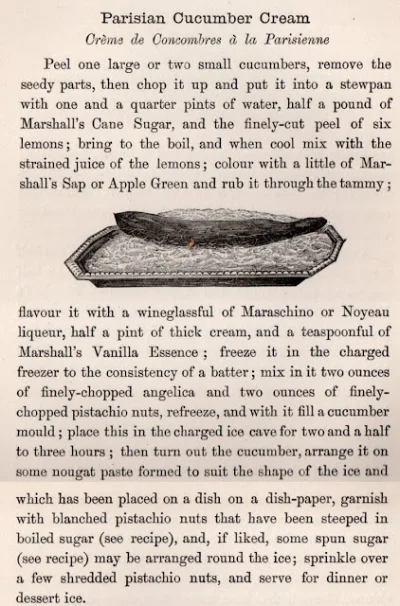 Agnes Marshall's Parisian Cucumber Cream