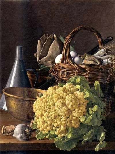 Luis Meléndez, 1715-1780, Spanish, Sill Life with Cauliflower