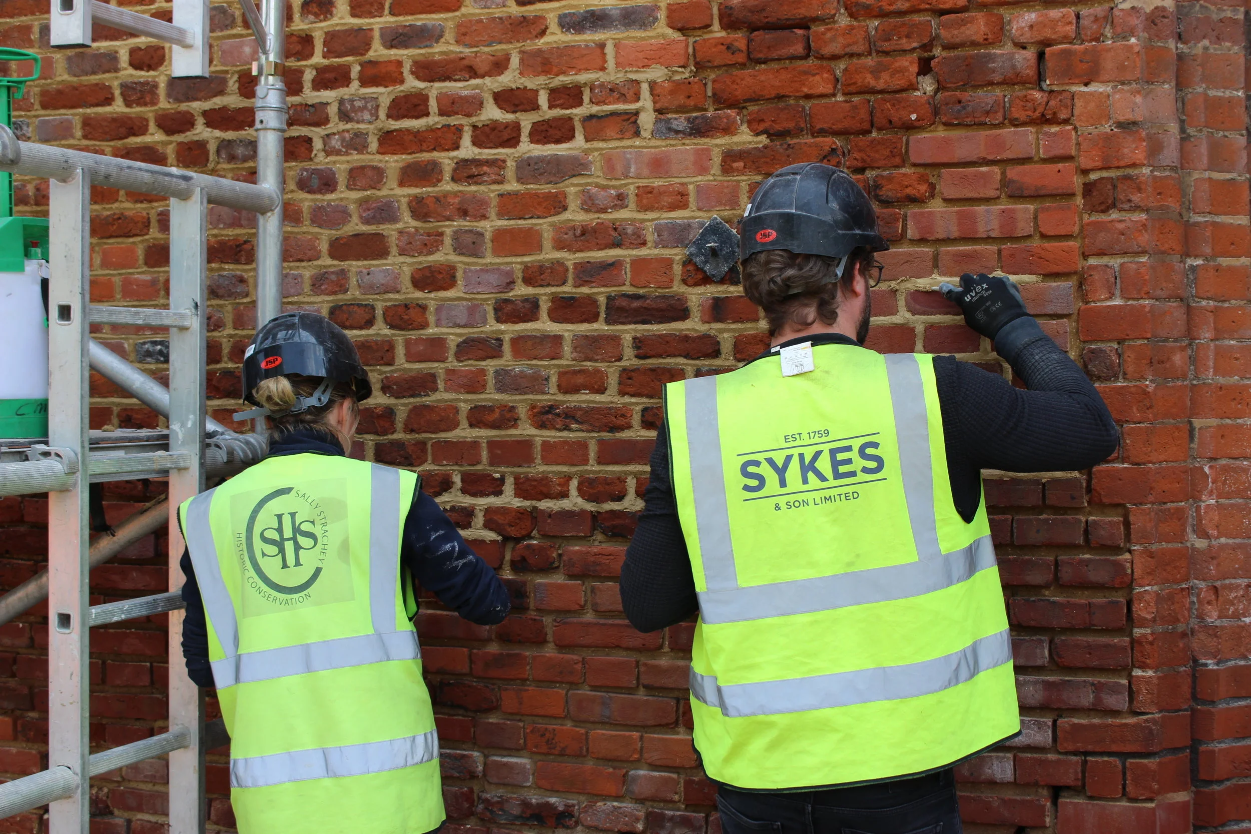 The brickwork restoration is being carried out by Sykes including an Apprentice Bricklayer.