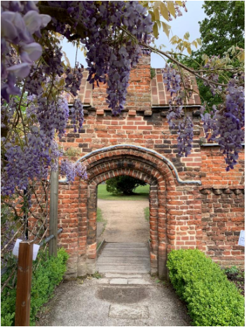 View of the Tudor Arch from inside the Walled Garden