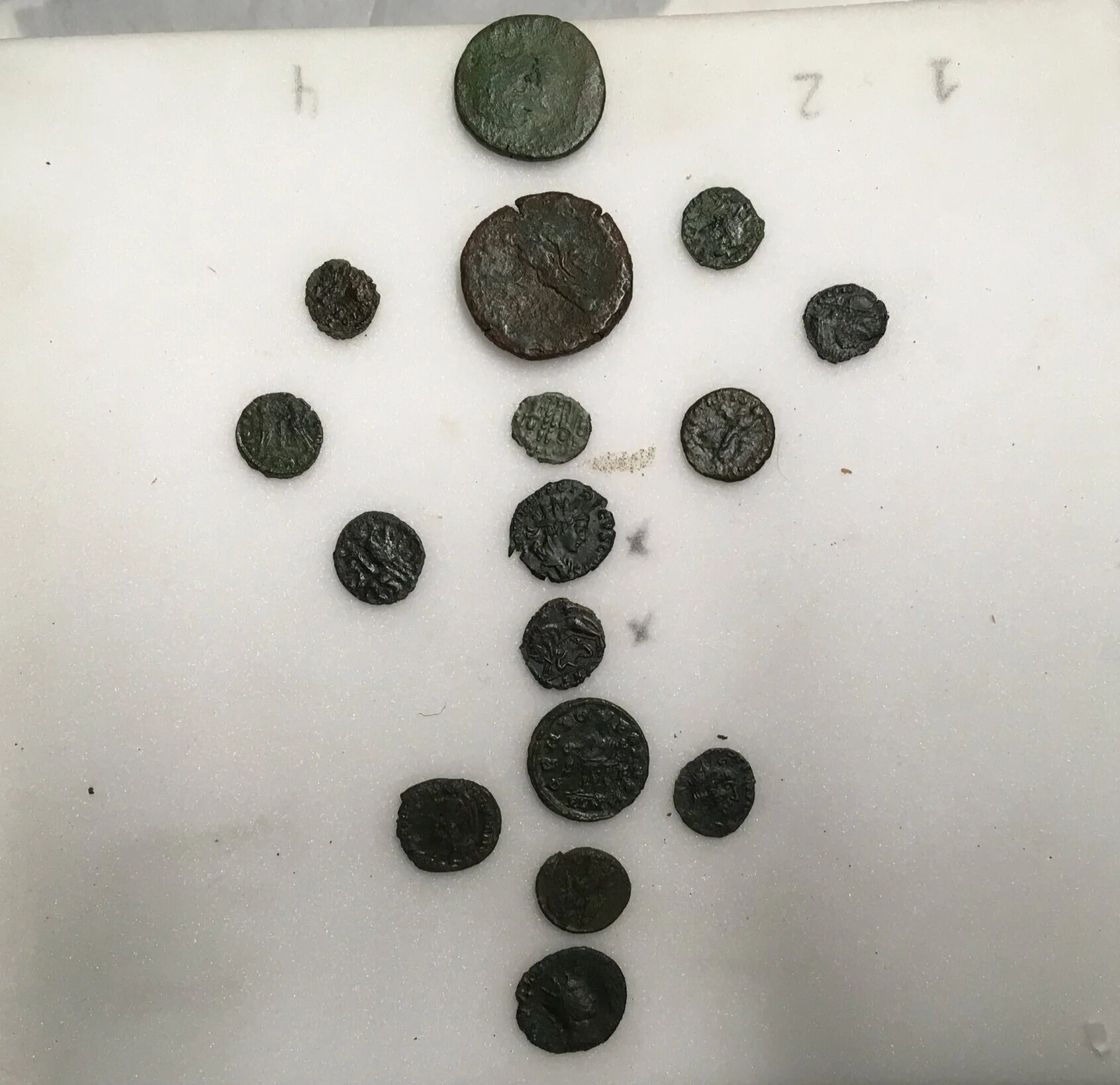 Some of Fulham Palace’s collection of Roman coins