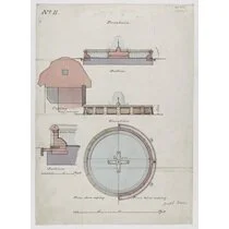 Butterfield’s designs for the fountain in the Tudor courtyard, 1885