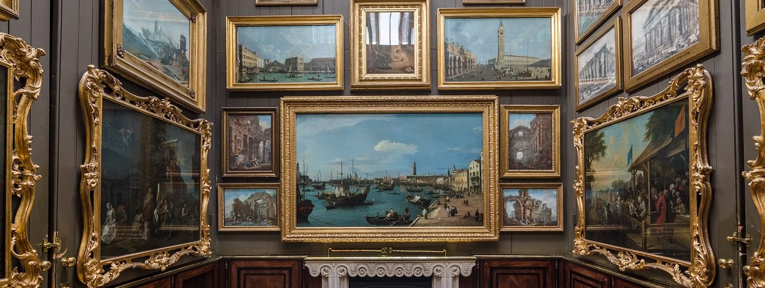 The Picture Room. Soane collected pieces by a range of artists, including Hogarth, Turner, Piranesi and Canaletto.