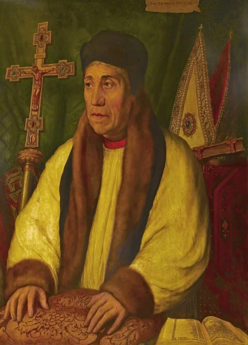Bishop of London William Warham, Fulham Palace portrait, copy of an original by the master Holbein