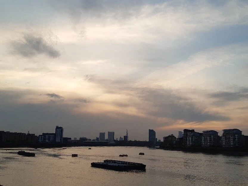 Once, Mum and I cycled to Greenwich for exercise. There were hardly any planes in the sky.