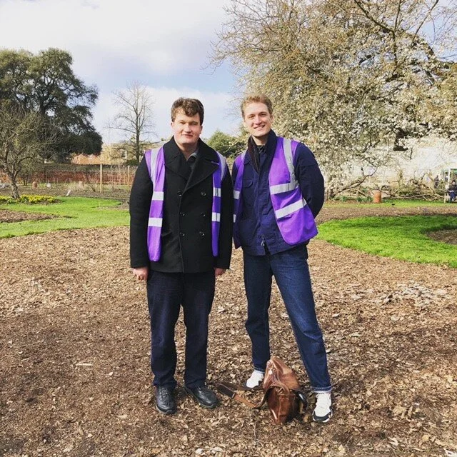 Benji Simpson and I patrolling the beautiful gardens in Lockdown.&nbsp; Volunteering on Sundays and doing my general sweeping of the Grounds and the gardens.&nbsp;
