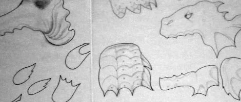 Close up of monster storyboard