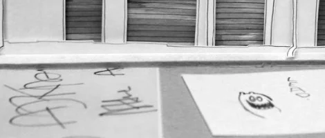 Close up of paper street model