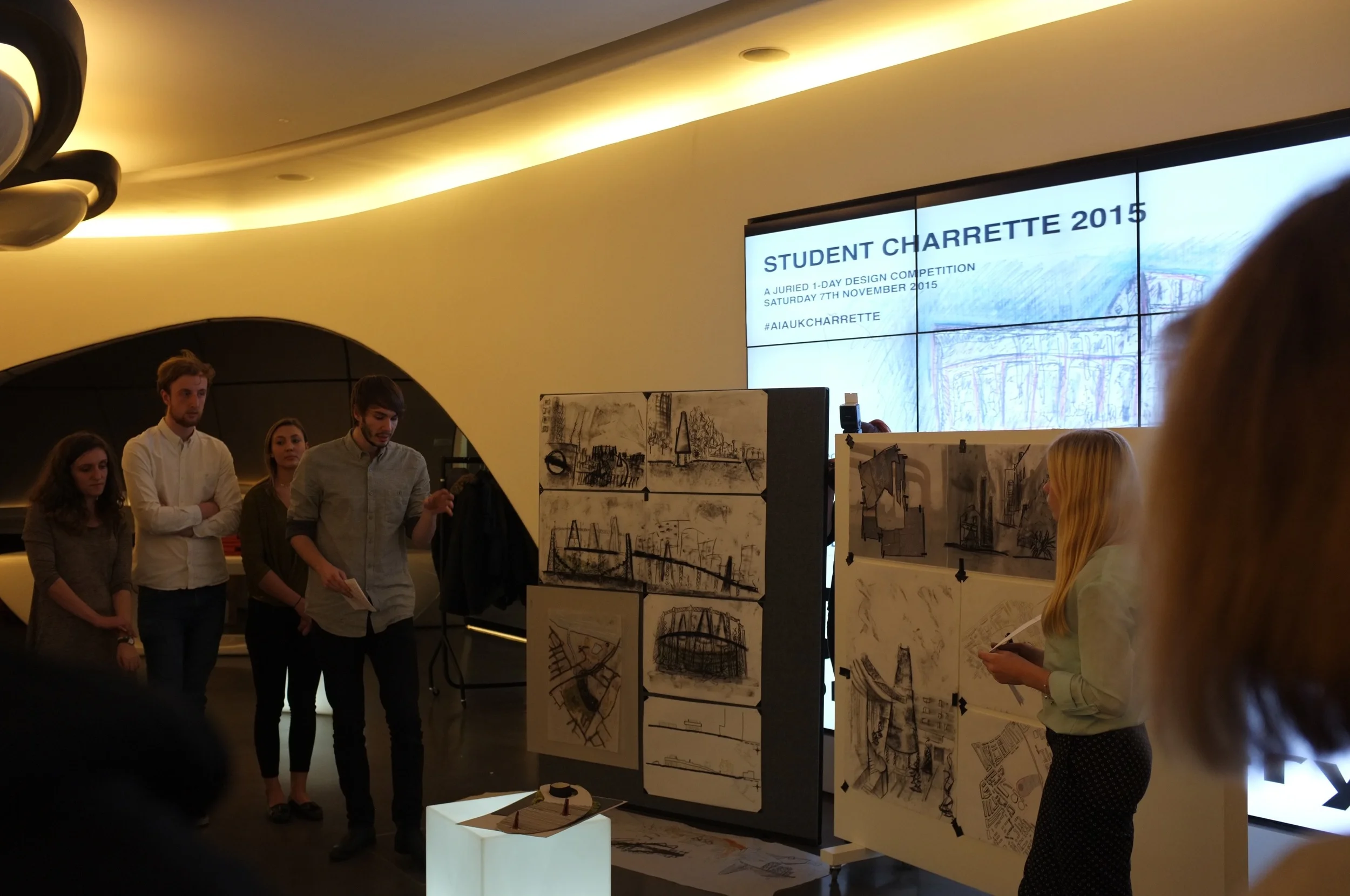 Winning Team University of the Creative Arts + Kingston presenting to jury