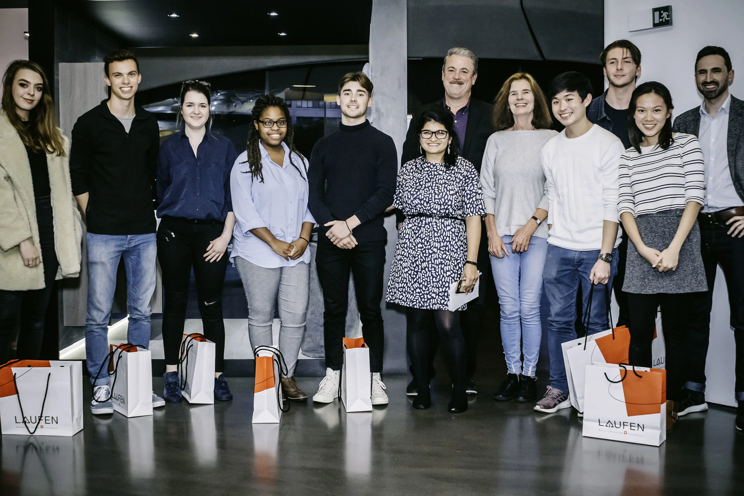 The winning team, University of Kent, their mentor, Bea Sennewald, and the jury, Stephan Reinke, FAIA, David Bromell, and Amrita Raja.