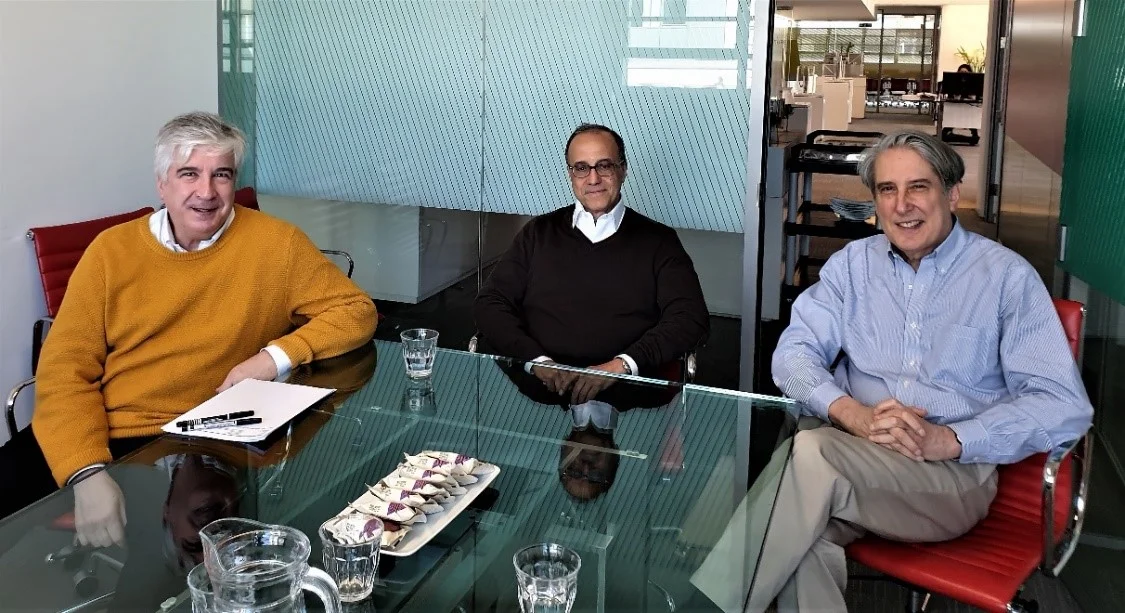 PLP Architecture’s Office: Partner, Kevin P Flanagan, AIA FRAIC / Founding Partner, Lee Polisano, FAIA RIBA / Founding Partner, David Leventhal, FAIA. (Photo credit: L King)