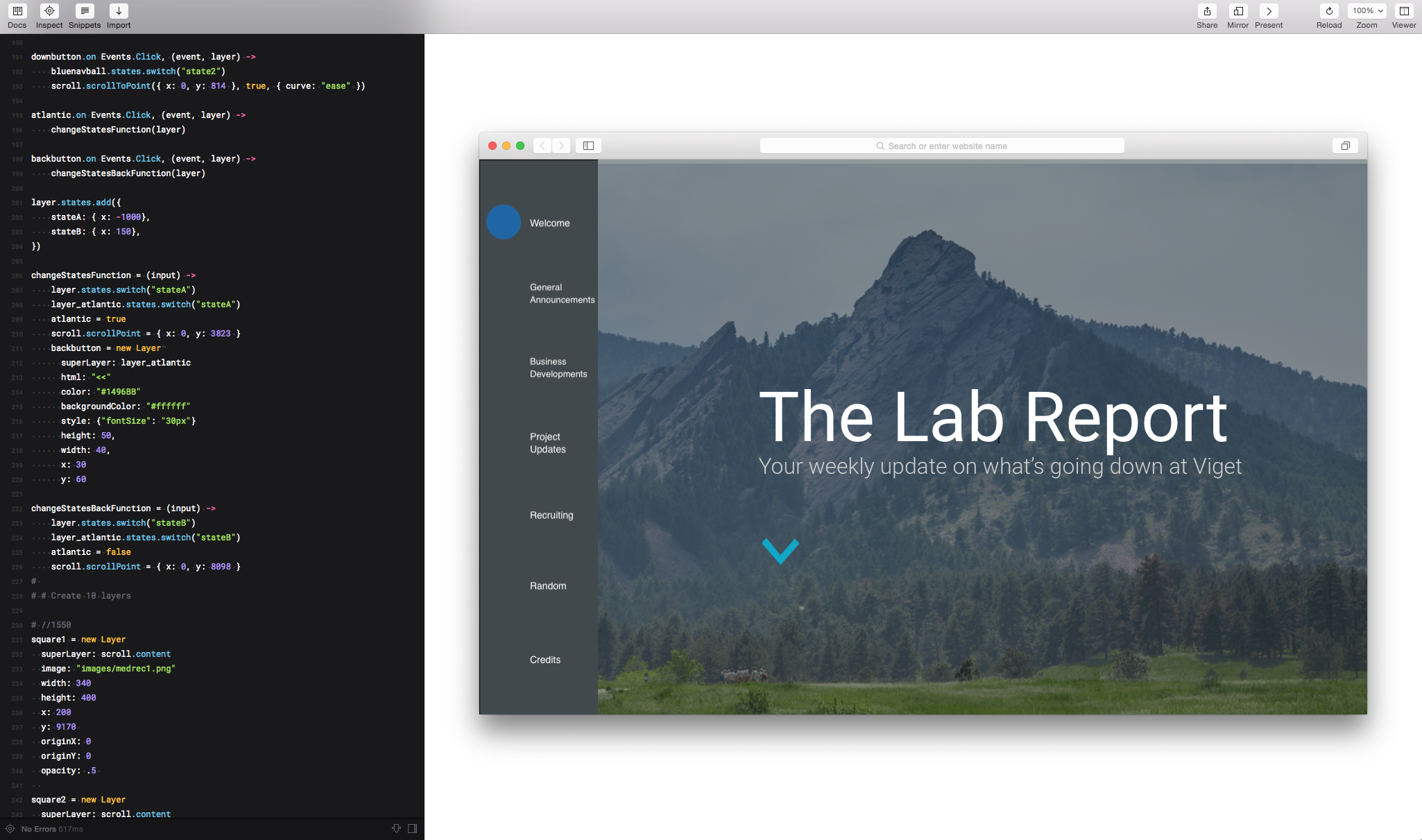 A prototype of Viget's weekly newsletter made in Framer.js.