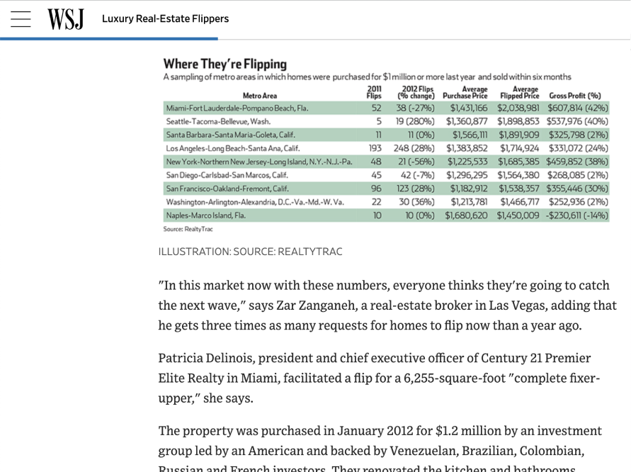 Luxury Real-Estate Flippers, The Wall Street Journal