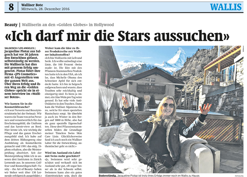 Walliserin an der DPA Pregolden Globe Gift Suite in Hollywood.