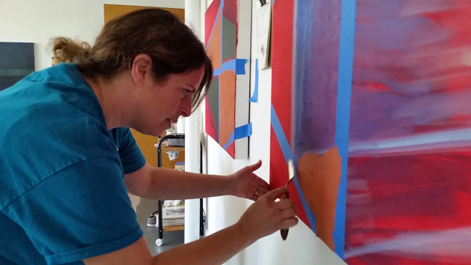 Lisa Greenfield Working in Her Studio
