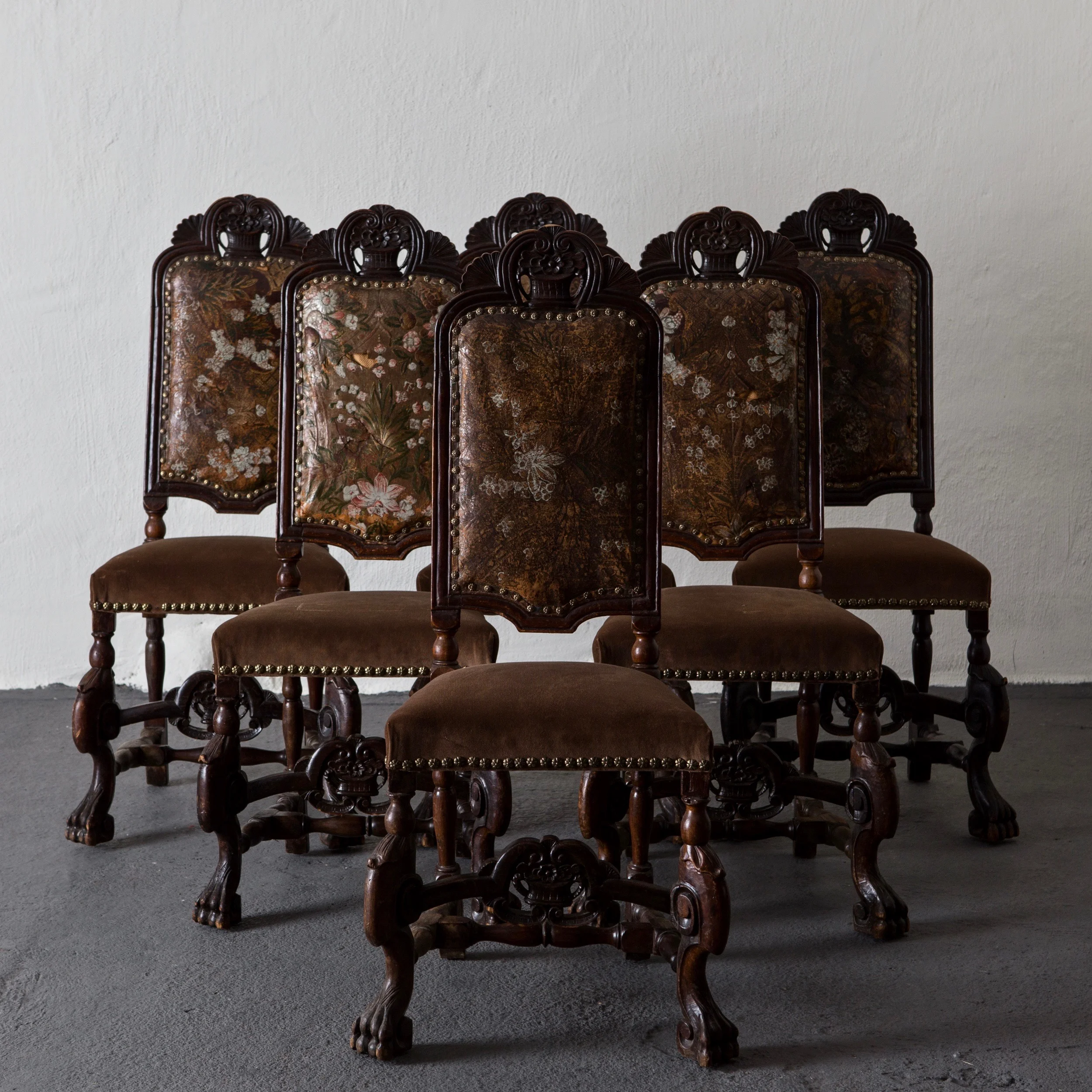Dining Chairs Set of 6 Baroque Sweden