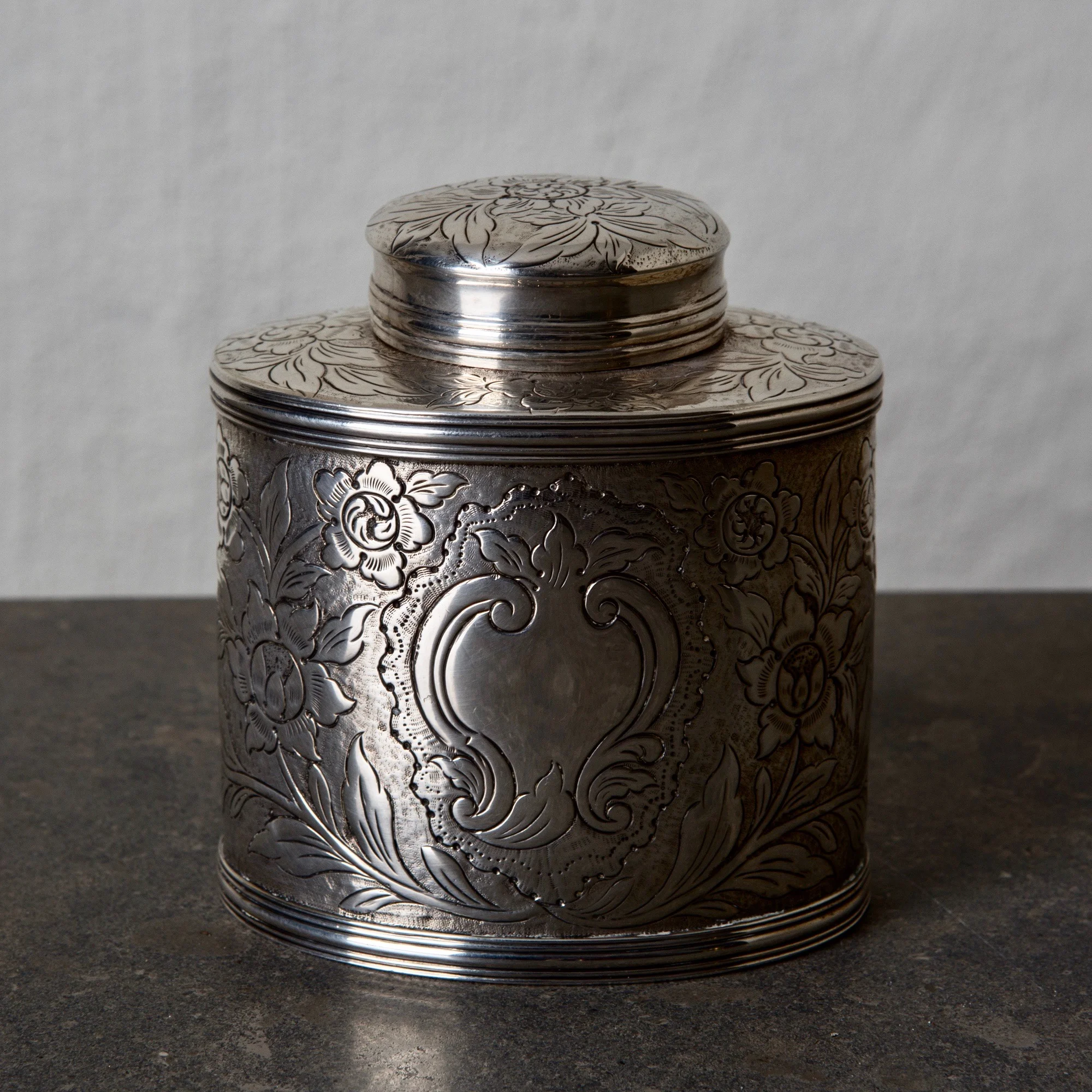 Jar Tea Caddie Silver 18th Century England