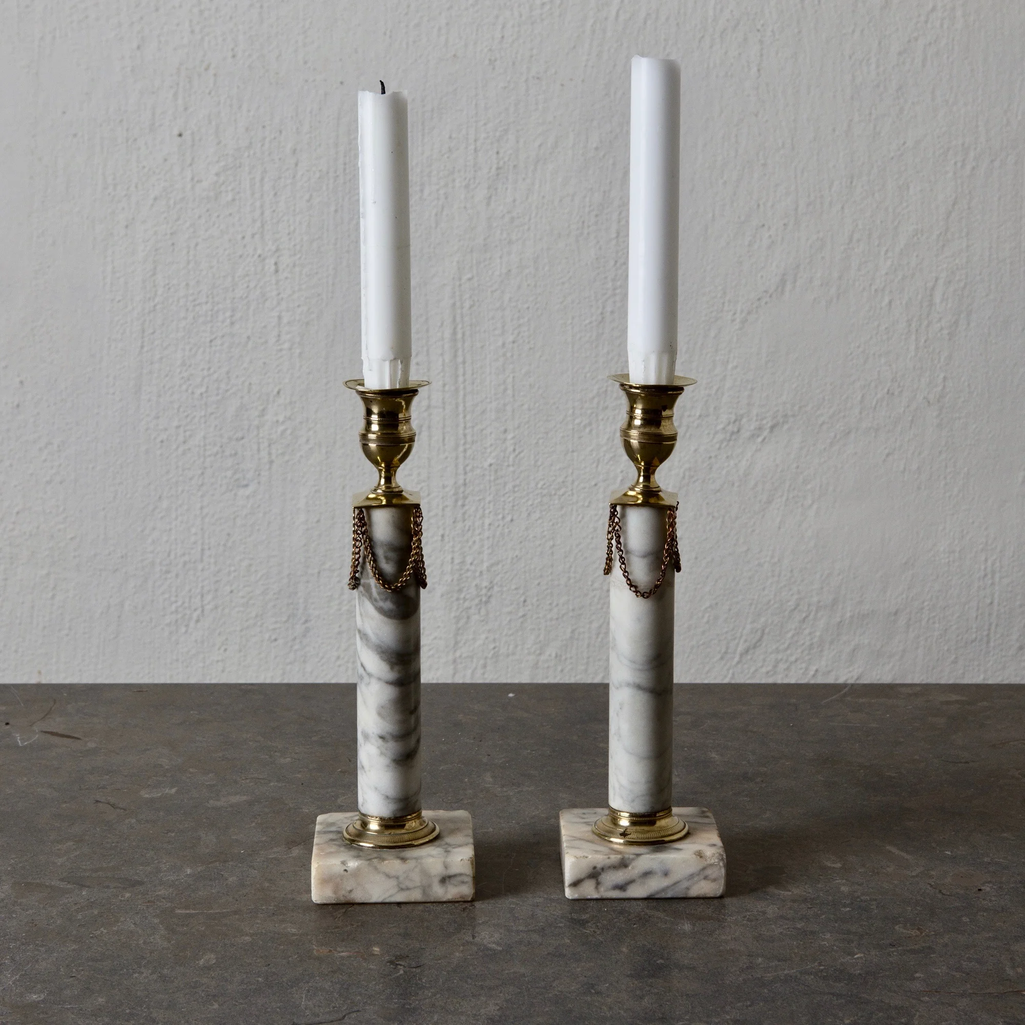Candlesticks Gustavian / Neoclassical Marble Sweden