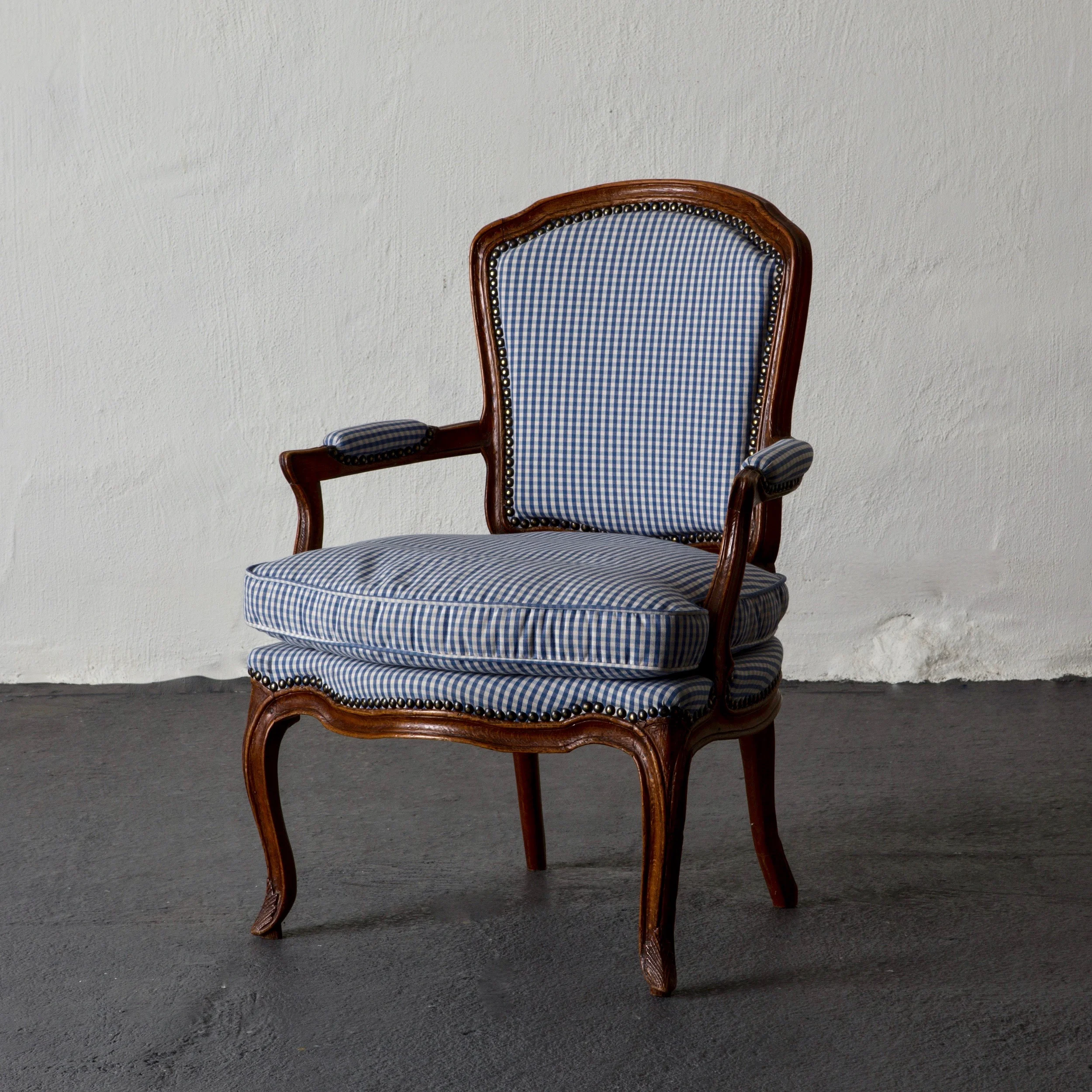 Armchair Rococo Blue and White France