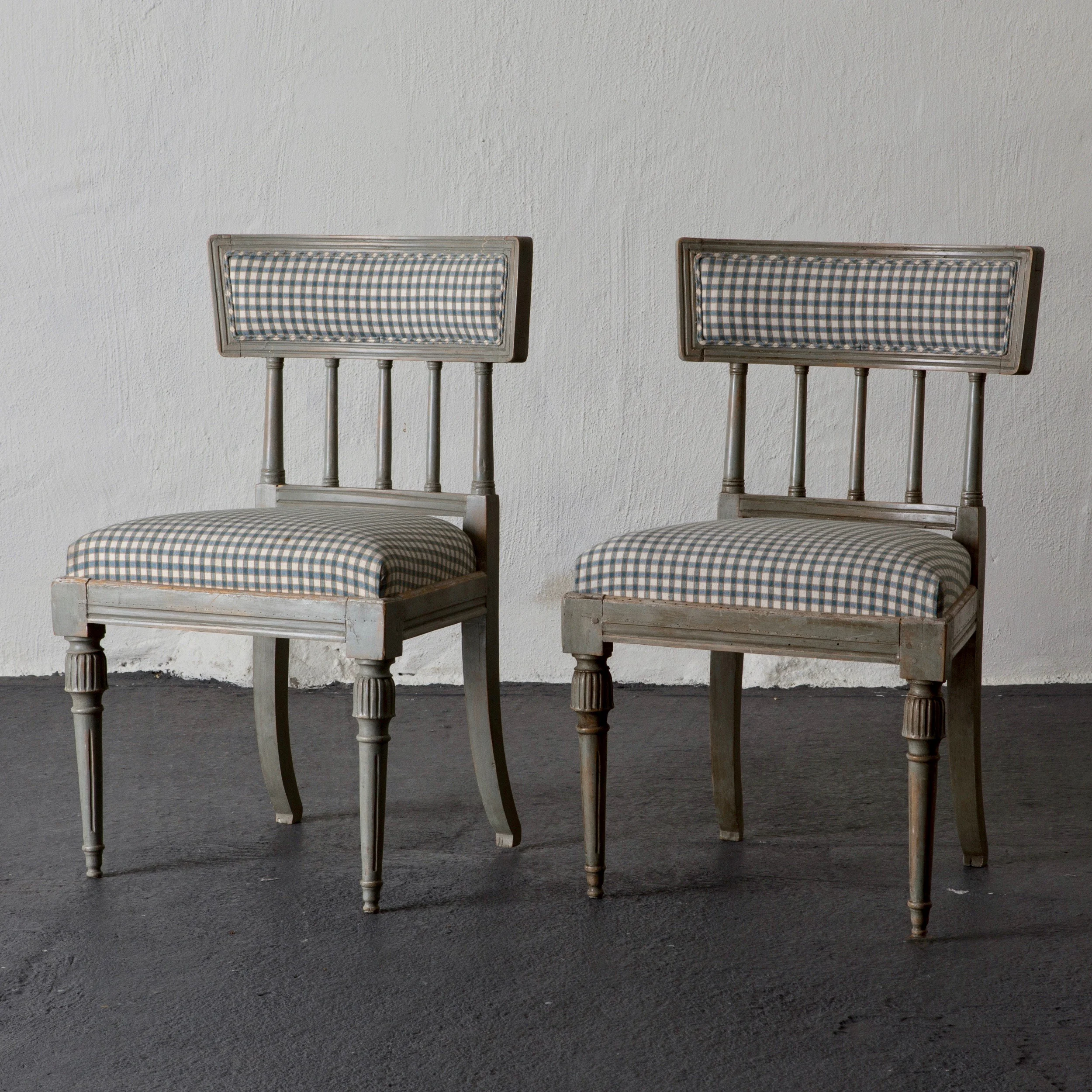 Chairs Gustavian Grayish Green Sweden