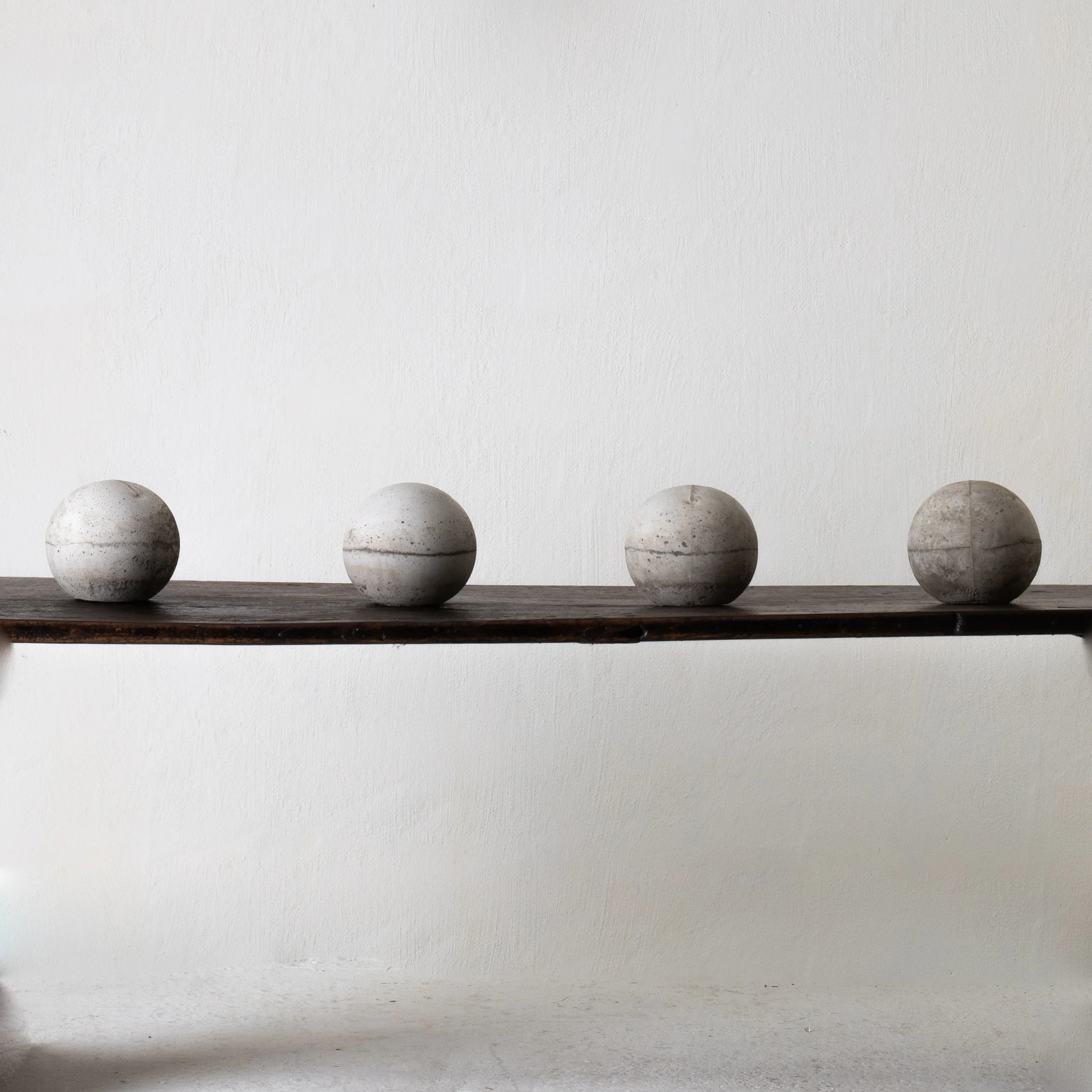 Decorative Cement Globes Set of Four