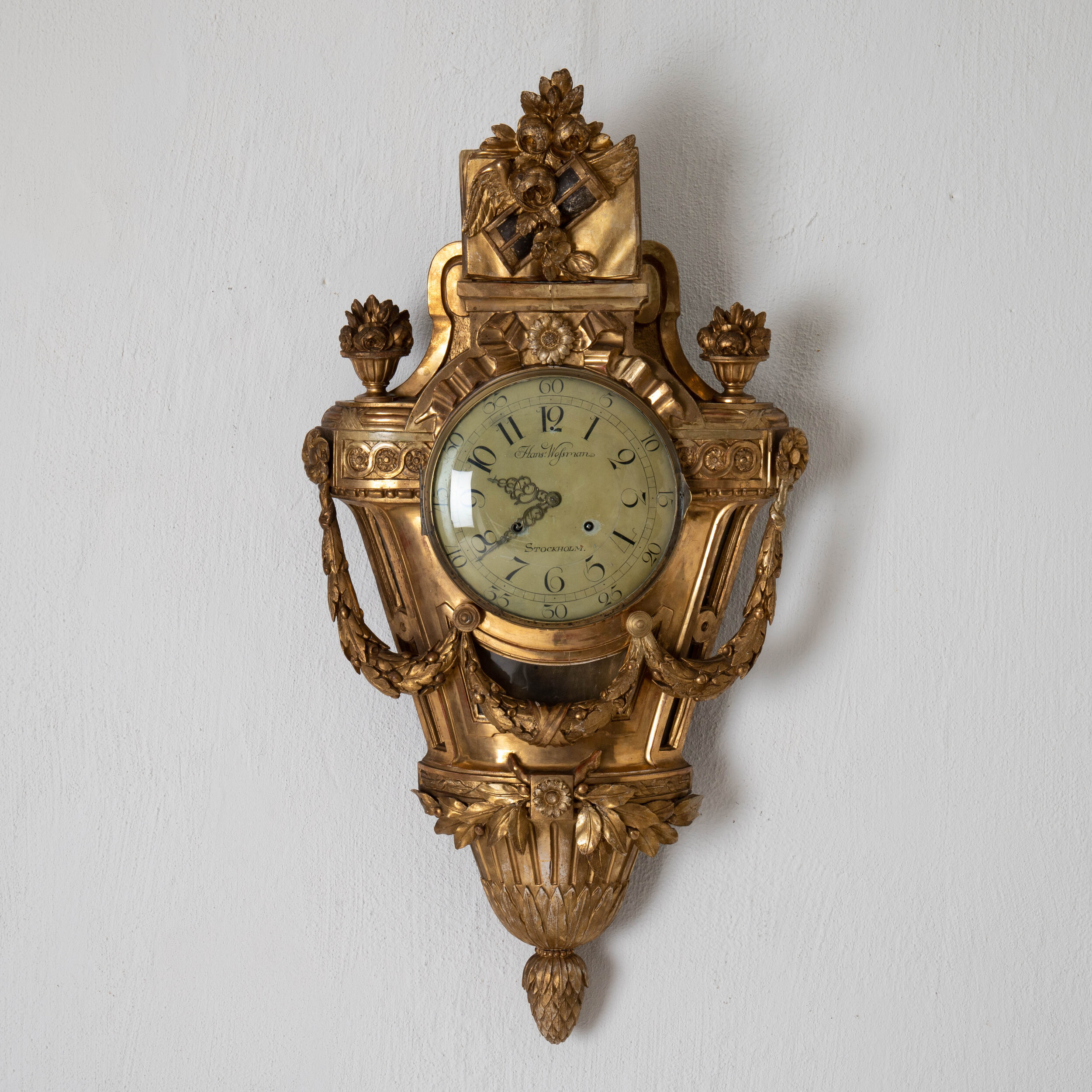 Wall Clock Signed 18th Century Sweden