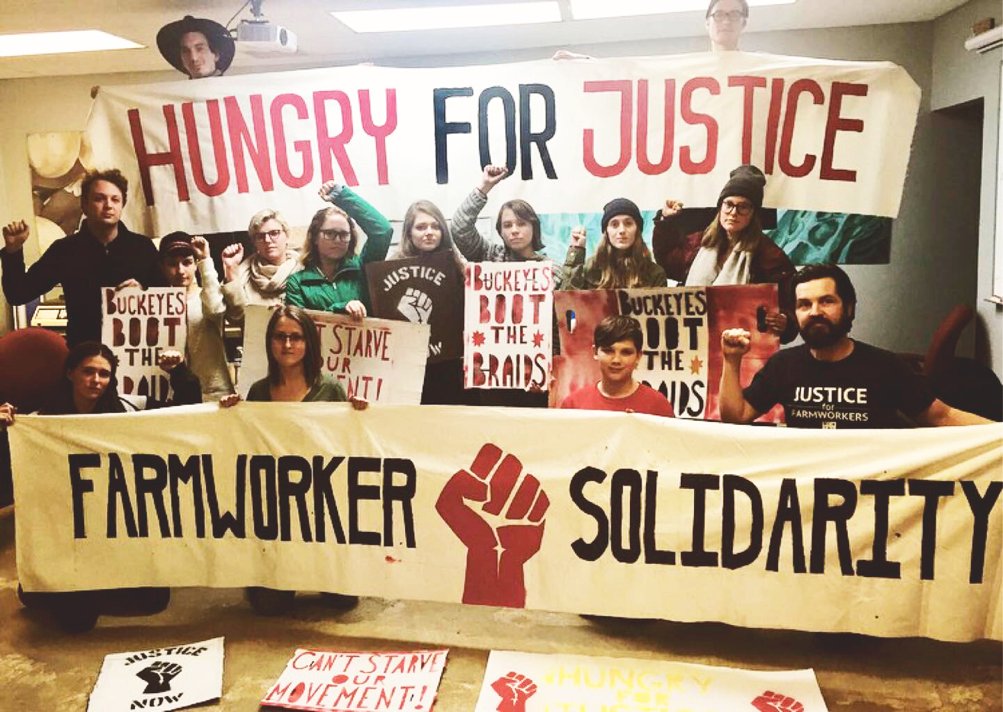 OSU students and Columbus community fasters (pictured above) initiate a weeklong fast in support of national Wendy's Boycott. 