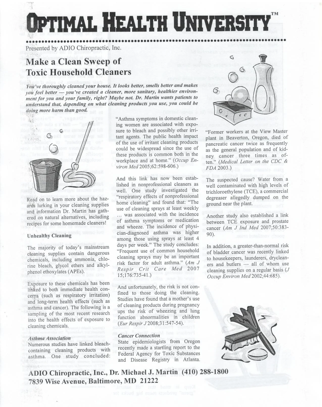 "Make a Clean Sweep of Toxic Household Cleaners" Optimal Health University