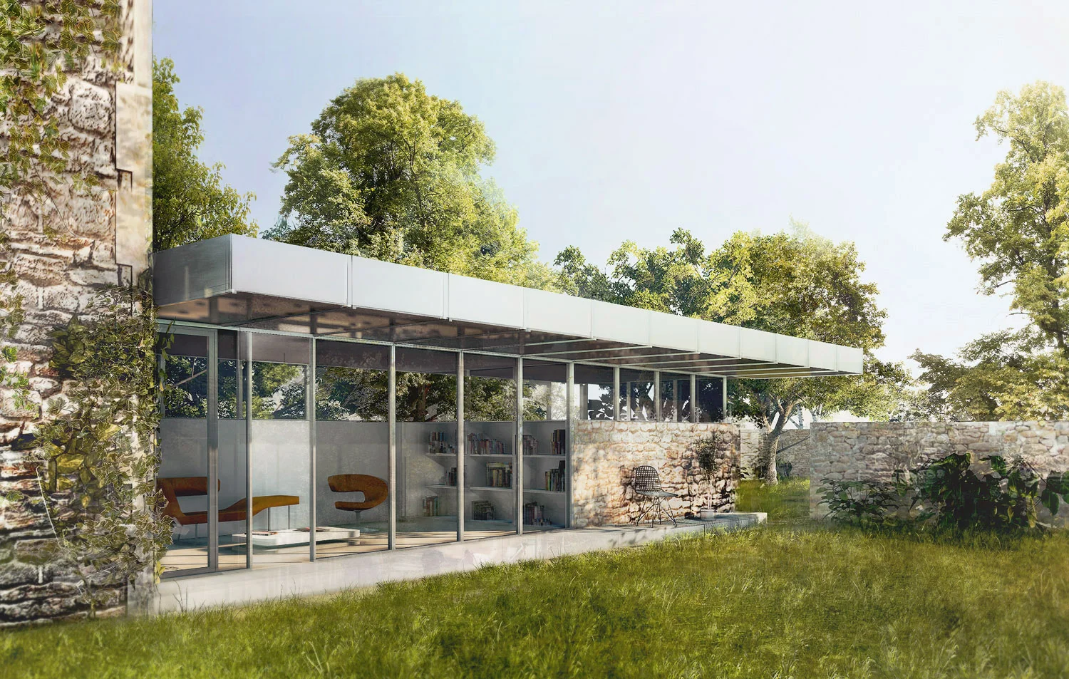 EXTENSION - PERSPECTIVE DE LA FAÇADE SUD