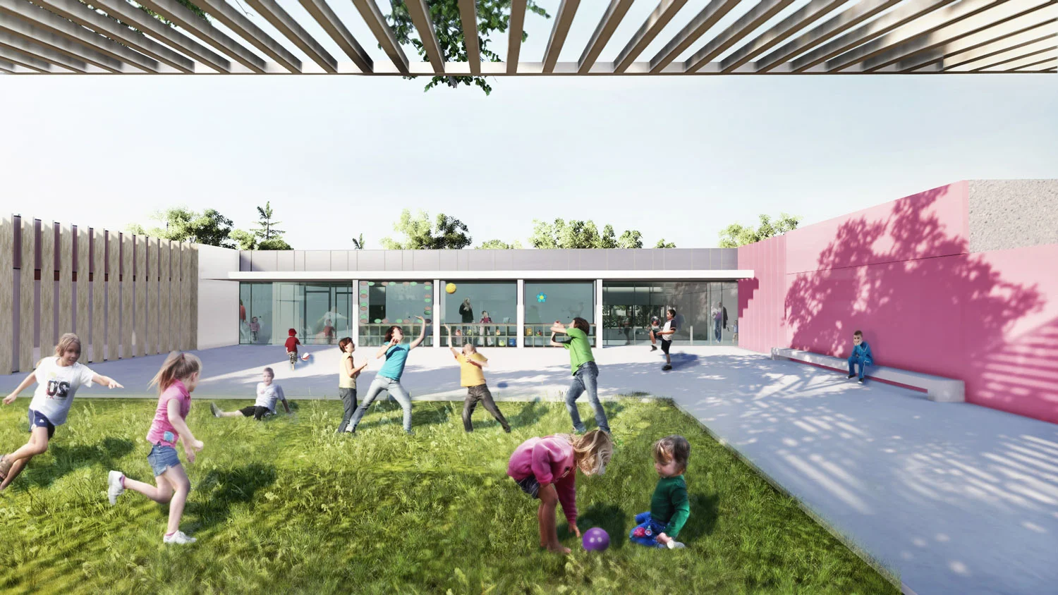 MAISON DE L'ENFANCE - PERSPECTIVE DE LA COUR&nbsp;