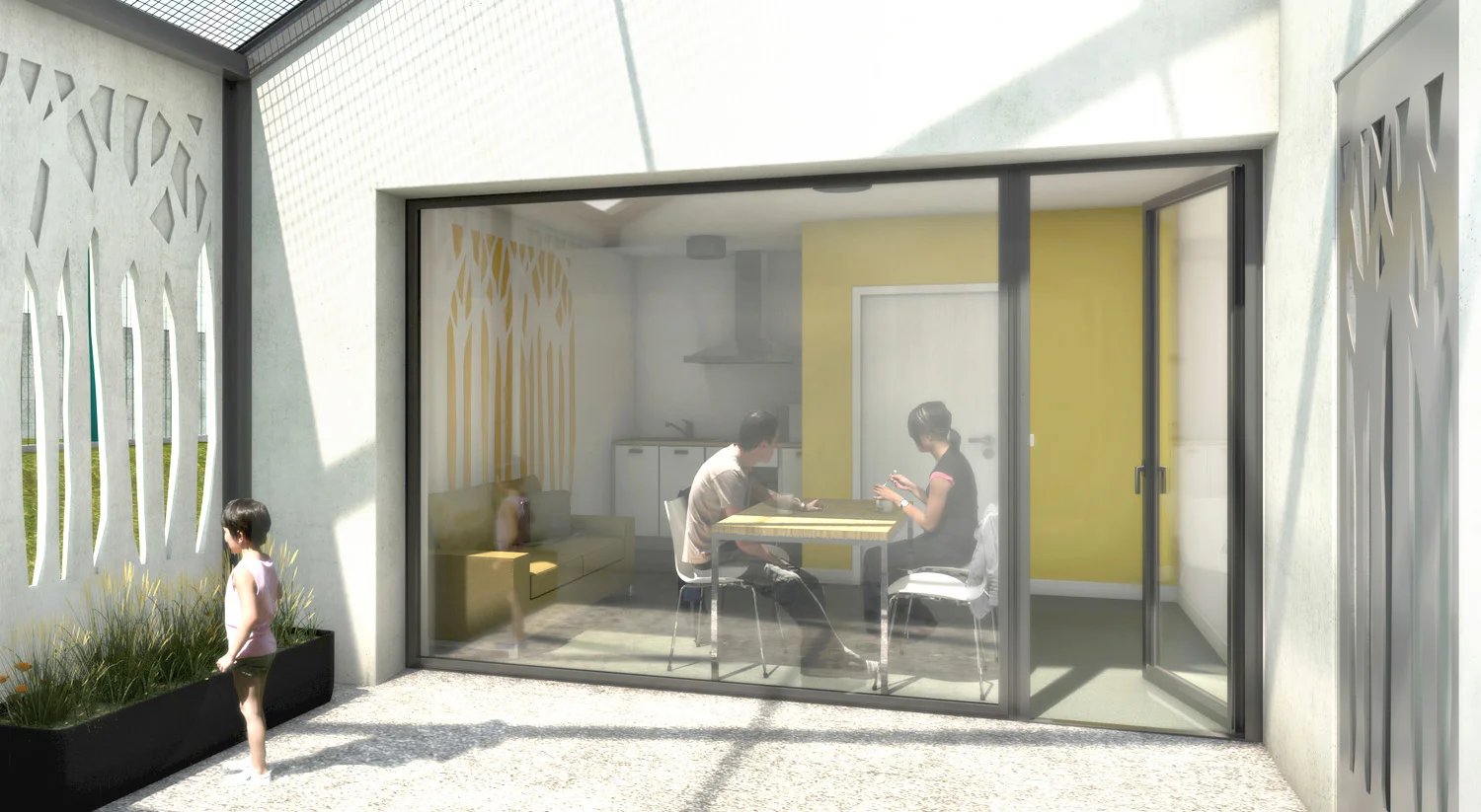 VUE DEPUIS L'INTÉRIEUR D'UN PARLOIR